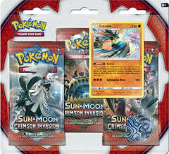 Pokemon Sun & Moon SM4 Crimson Invasion 3-Booster Blister Pack - Lucario Promo